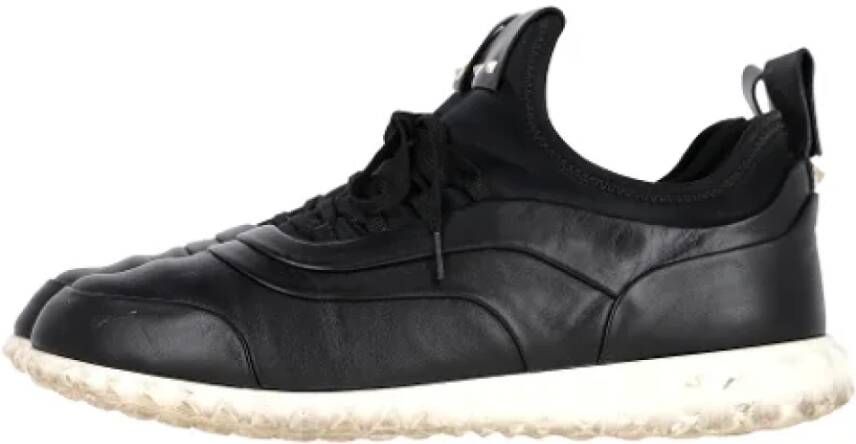 Valentino Vintage Pre-owned Leather sneakers Black Heren