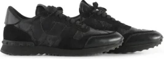 Valentino Vintage Pre-owned Leather sneakers Black Heren