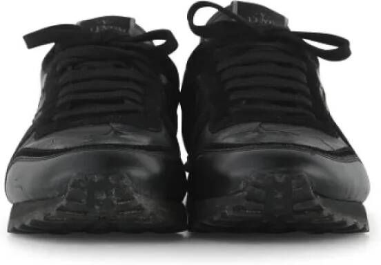 Valentino Vintage Pre-owned Leather sneakers Black Heren