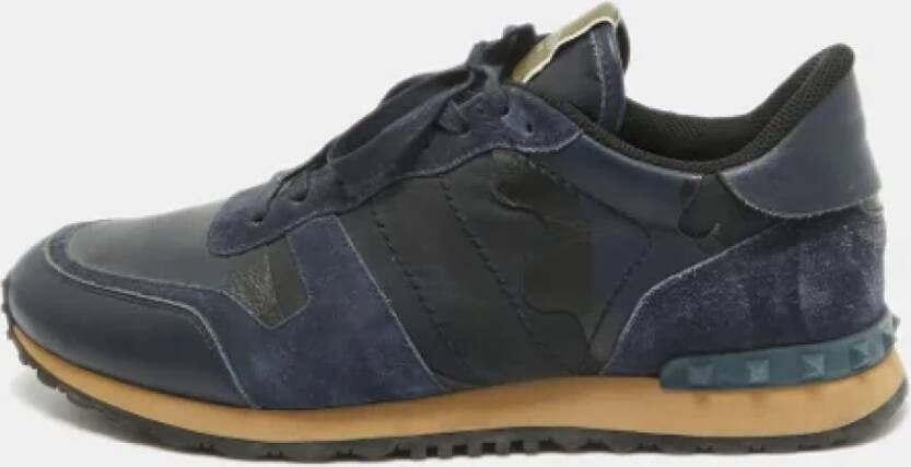 Valentino Vintage Pre-owned Leather sneakers Blue Heren
