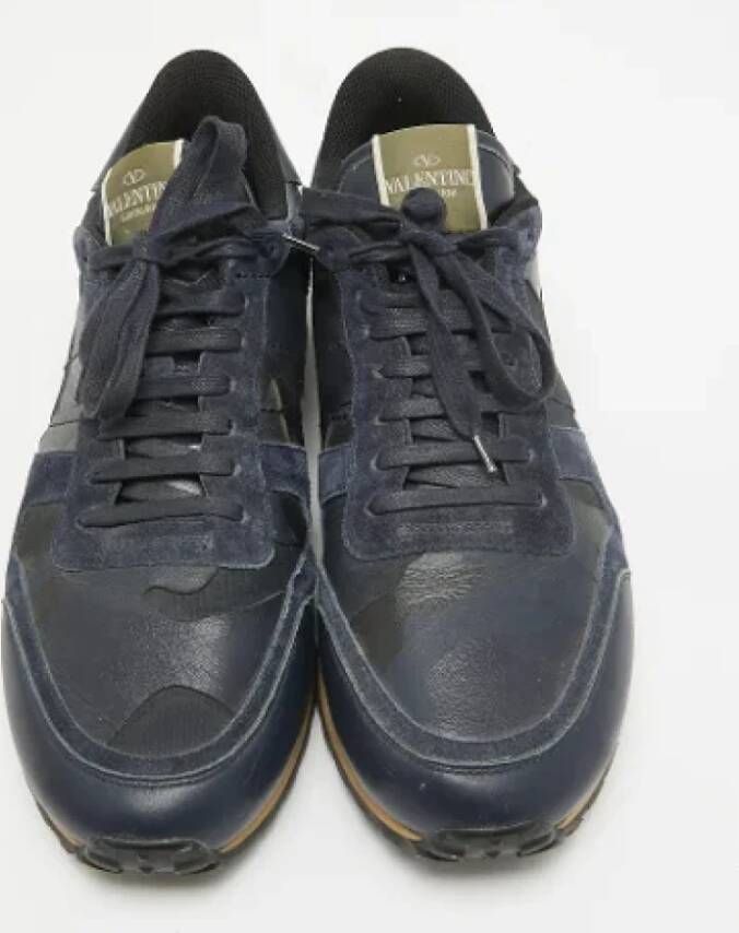Valentino Vintage Pre-owned Leather sneakers Blue Heren
