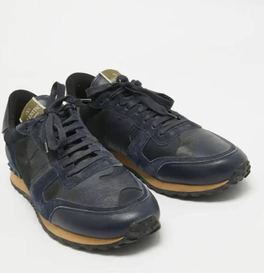 Valentino Vintage Pre-owned Leather sneakers Blue Heren