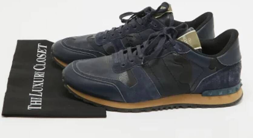 Valentino Vintage Pre-owned Leather sneakers Blue Heren