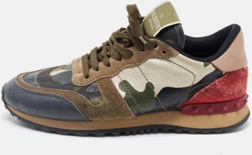 Valentino Vintage Pre-owned Leather sneakers Green Dames