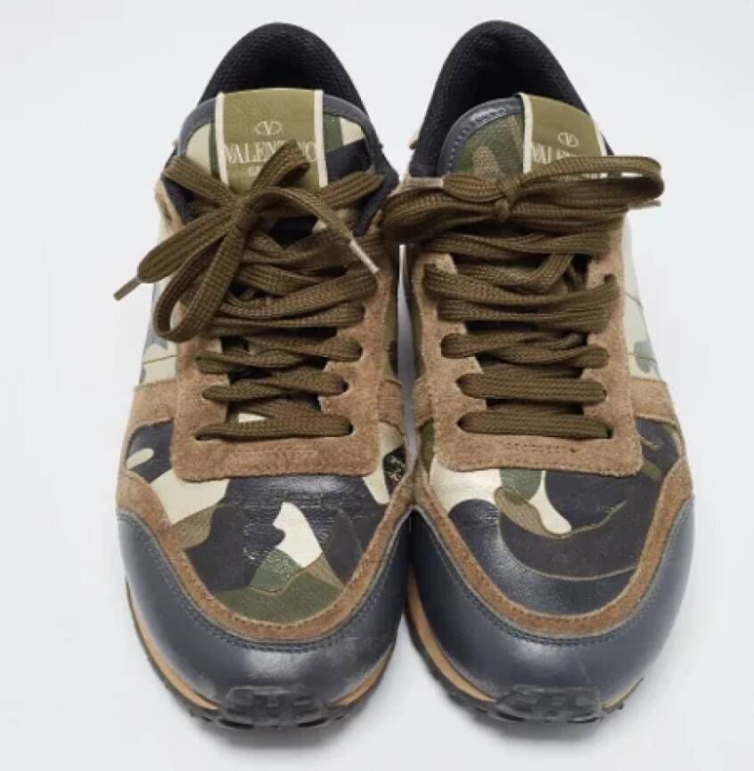 Valentino Vintage Pre-owned Leather sneakers Green Dames