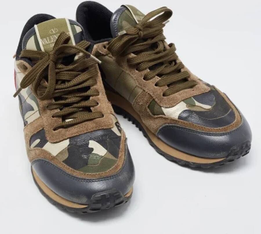 Valentino Vintage Pre-owned Leather sneakers Green Dames