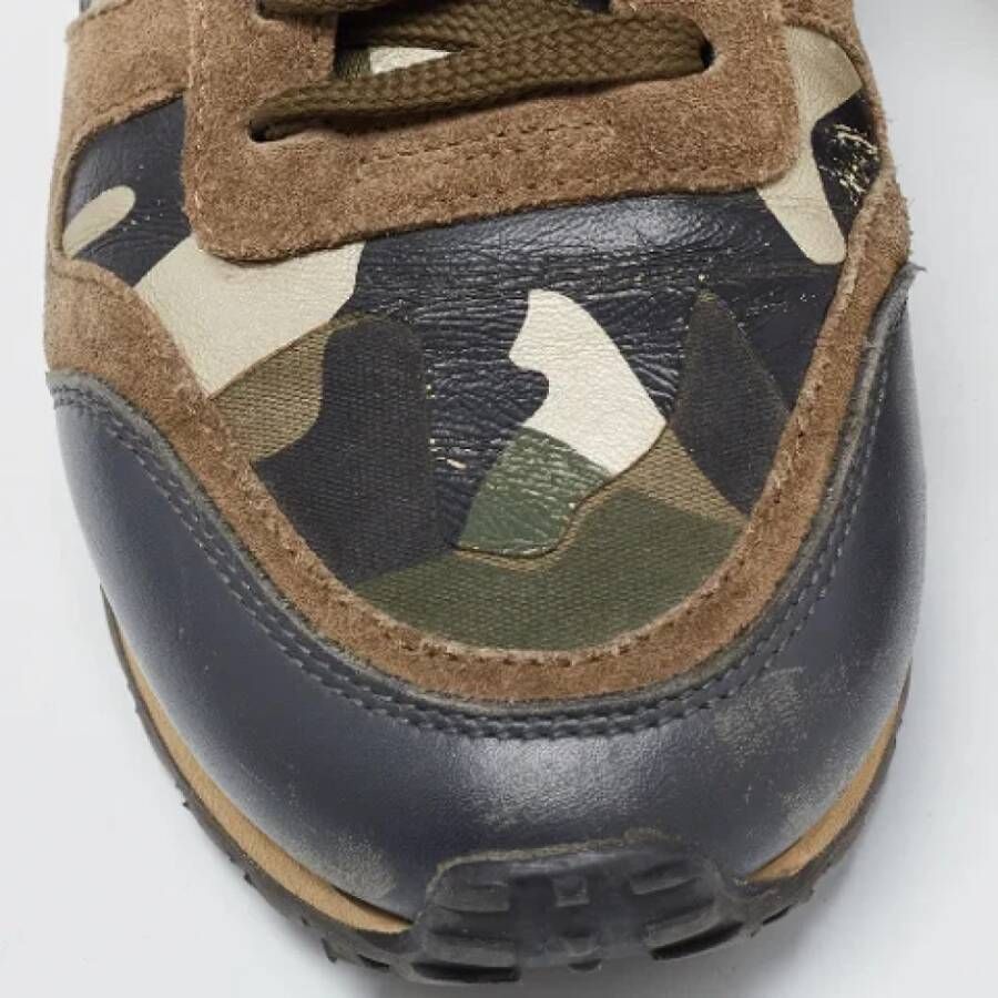 Valentino Vintage Pre-owned Leather sneakers Green Dames