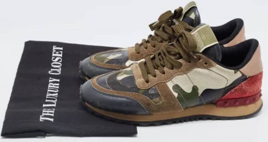 Valentino Vintage Pre-owned Leather sneakers Green Dames
