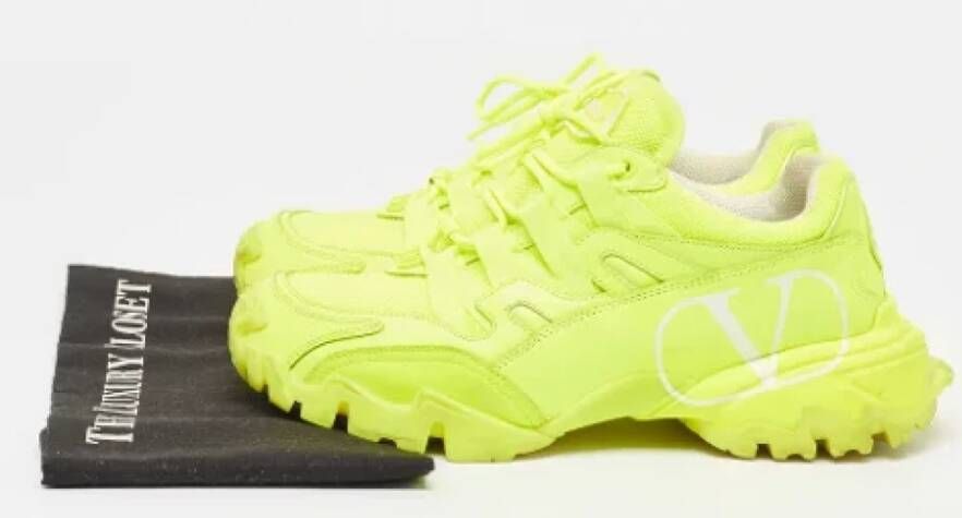 Valentino Vintage Pre-owned Leather sneakers Green Dames
