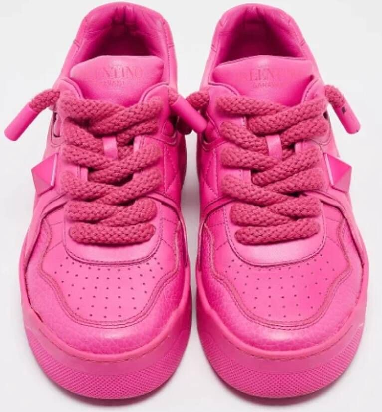 Valentino Vintage Pre-owned Leather sneakers Pink Dames