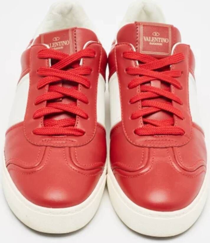Valentino Vintage Pre-owned Leather sneakers Red Dames