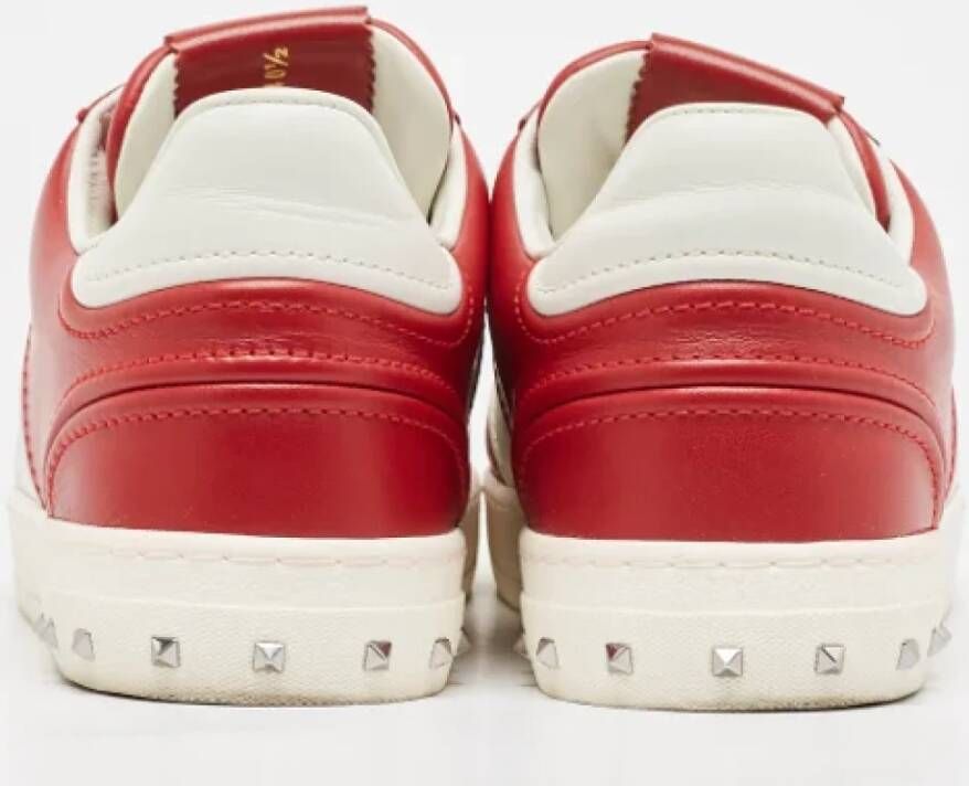 Valentino Vintage Pre-owned Leather sneakers Red Dames