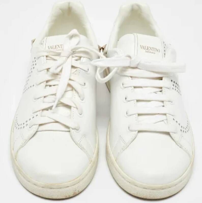Valentino Vintage Pre-owned Leather sneakers White Dames
