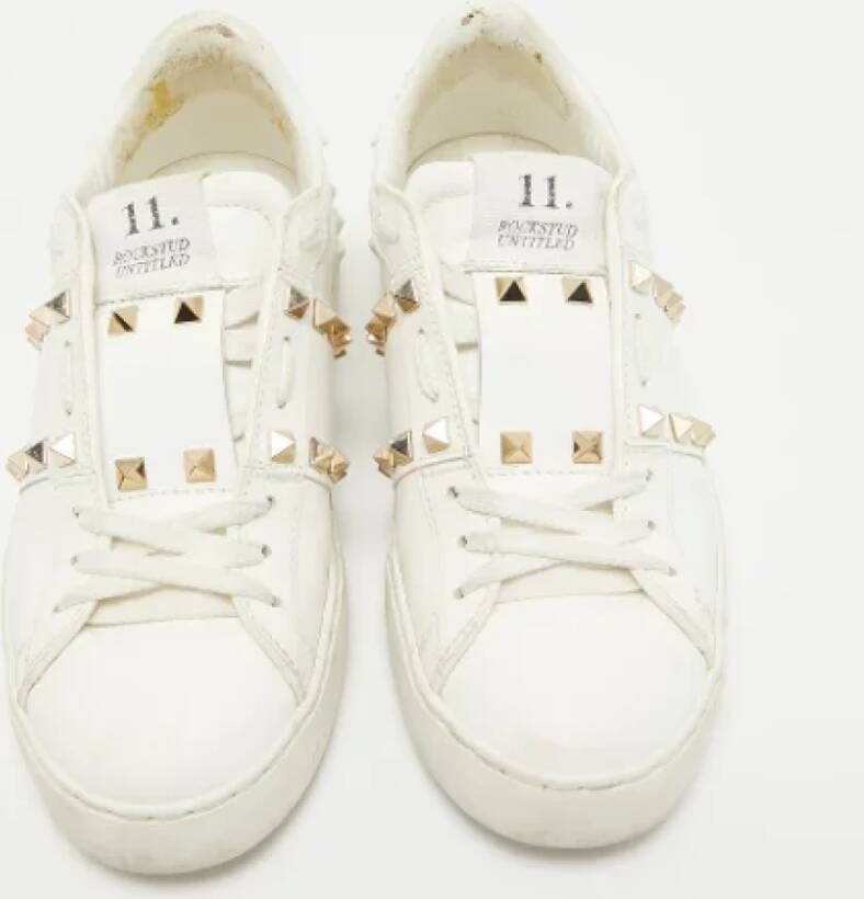 Valentino Vintage Pre-owned Leather sneakers White Dames