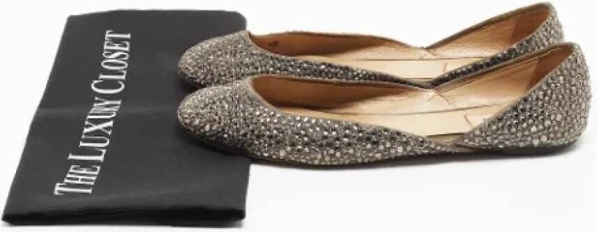 Valentino Vintage Pre-owned Satin flats Gray Dames