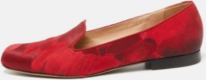Valentino Vintage Pre-owned Satin flats Red Dames