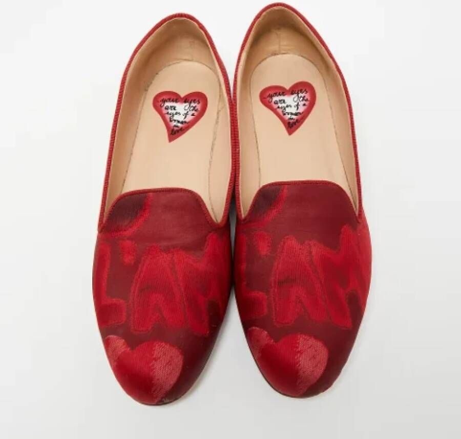 Valentino Vintage Pre-owned Satin flats Red Dames