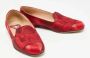 Valentino Vintage Pre-owned Satin flats Red Dames - Thumbnail 4