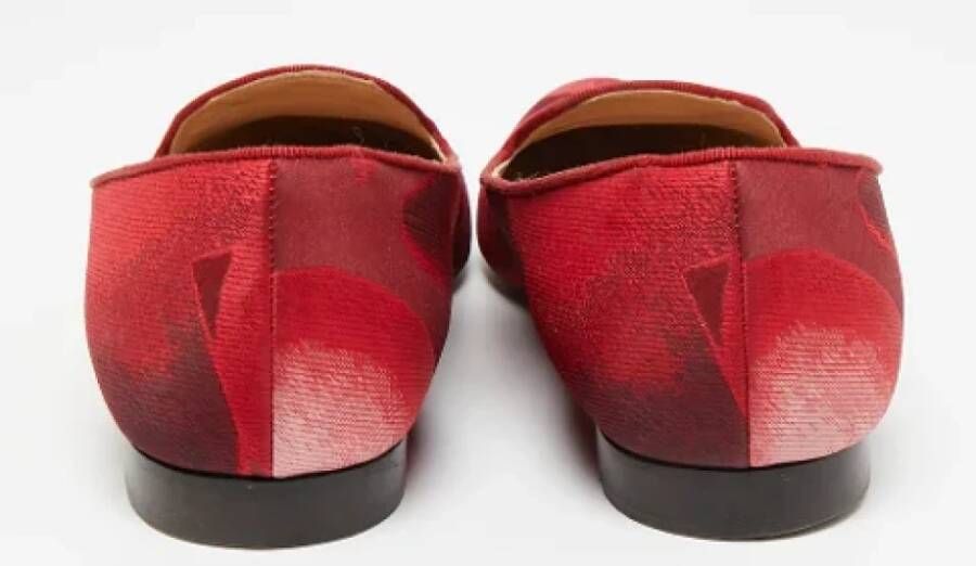 Valentino Vintage Pre-owned Satin flats Red Dames