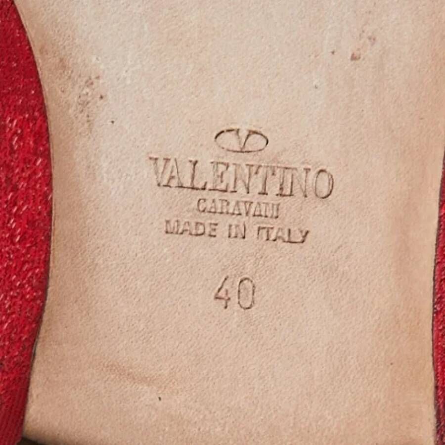 Valentino Vintage Pre-owned Satin flats Red Dames