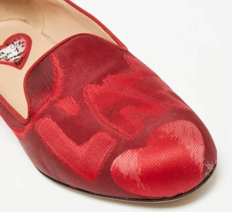 Valentino Vintage Pre-owned Satin flats Red Dames