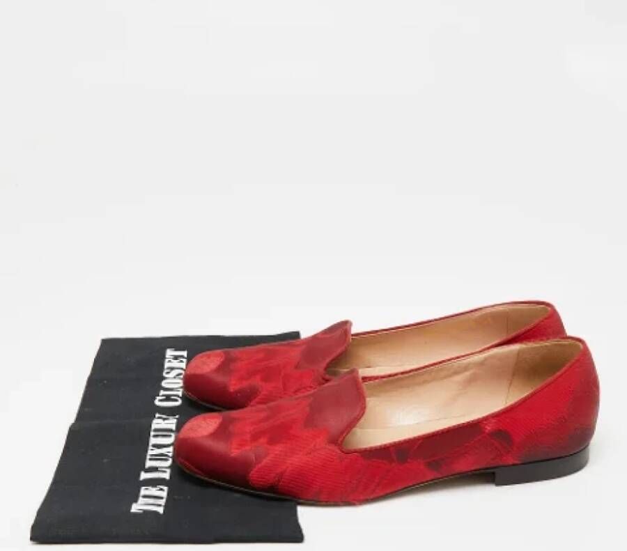 Valentino Vintage Pre-owned Satin flats Red Dames