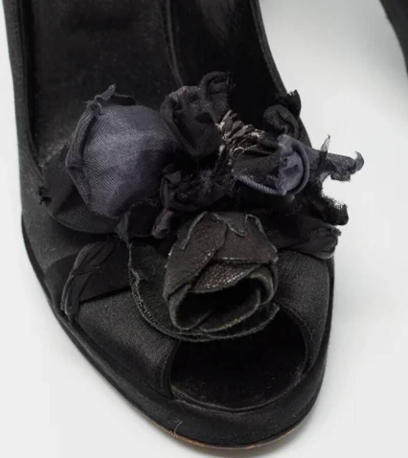 Valentino Vintage Pre-owned Satin heels Black Dames