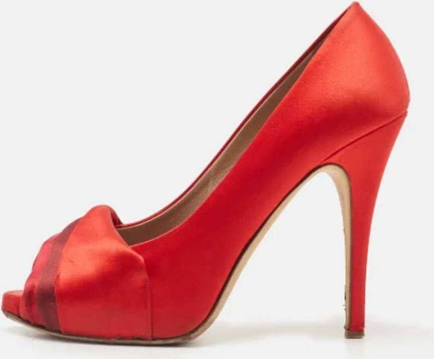 Valentino Vintage Pre-owned Satin heels Red Dames