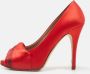 Valentino Vintage Pre-owned Satin heels Red Dames - Thumbnail 2