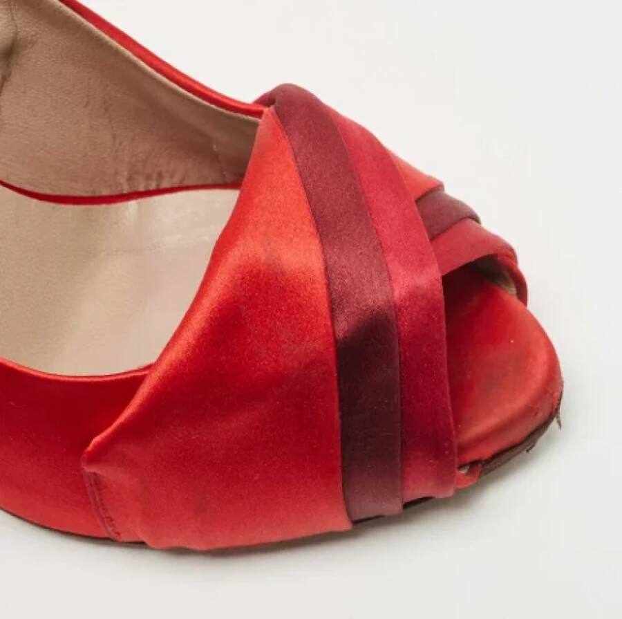 Valentino Vintage Pre-owned Satin heels Red Dames