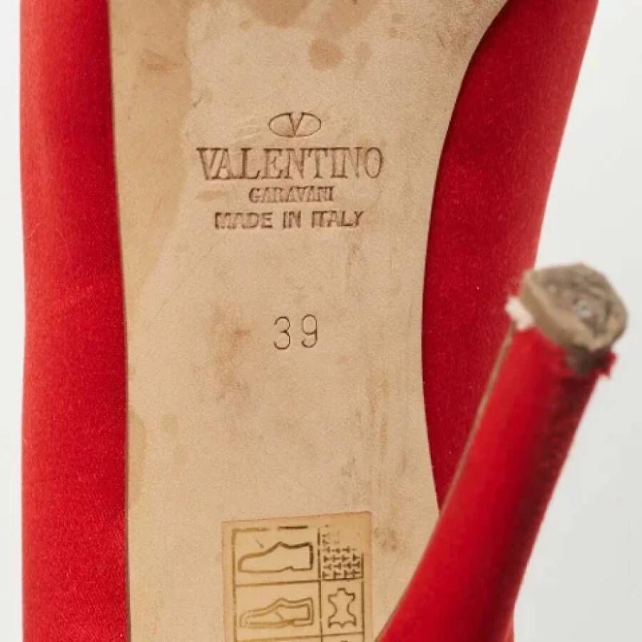 Valentino Vintage Pre-owned Satin heels Red Dames