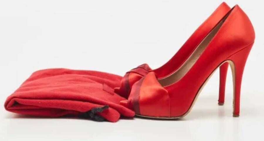 Valentino Vintage Pre-owned Satin heels Red Dames