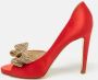 Valentino Vintage Pre-owned Satin heels Red Dames - Thumbnail 2