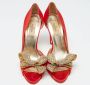 Valentino Vintage Pre-owned Satin heels Red Dames - Thumbnail 3
