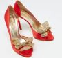 Valentino Vintage Pre-owned Satin heels Red Dames - Thumbnail 4