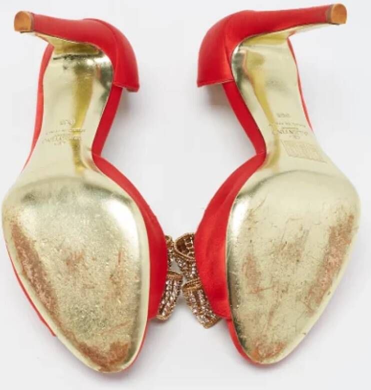 Valentino Vintage Pre-owned Satin heels Red Dames