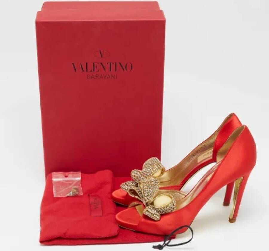 Valentino Vintage Pre-owned Satin heels Red Dames