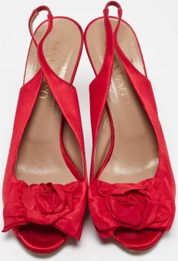 Valentino Vintage Pre-owned Satin heels Red Dames