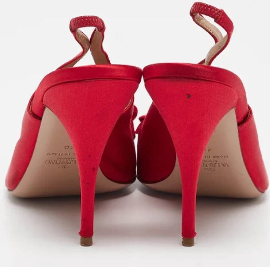 Valentino Vintage Pre-owned Satin heels Red Dames