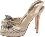 Valentino Vintage Pre-owned Satin sandals Beige Dames - Thumbnail 3