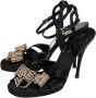 Valentino Vintage Pre-owned Satin sandals Black Dames - Thumbnail 3