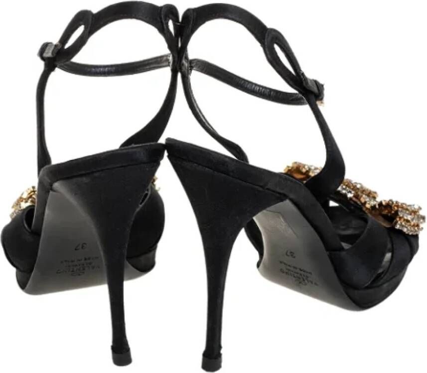 Valentino Vintage Pre-owned Satin sandals Black Dames