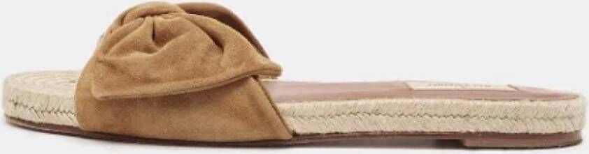 Valentino Vintage Pre-owned Suede flats Brown Dames