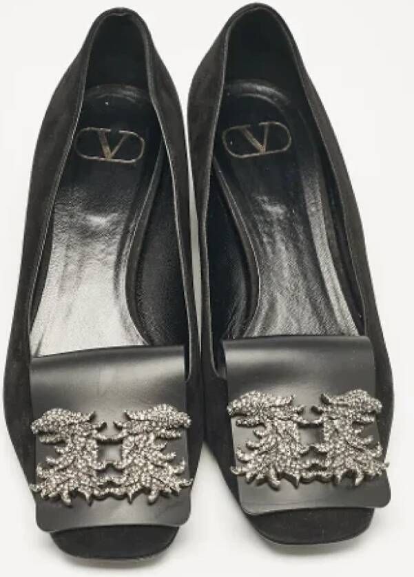 Valentino Vintage Pre-owned Suede heels Black Dames