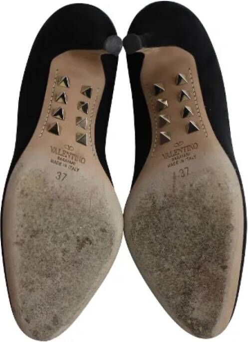Valentino Vintage Pre-owned Suede heels Black Dames