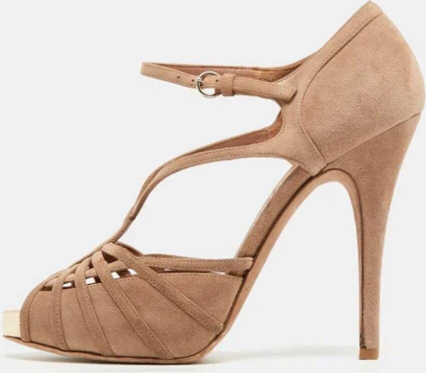 Valentino Vintage Pre-owned Suede sandals Brown Dames