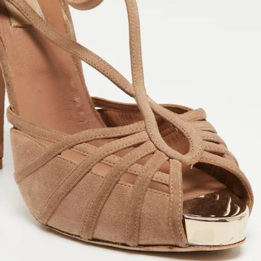 Valentino Vintage Pre-owned Suede sandals Brown Dames