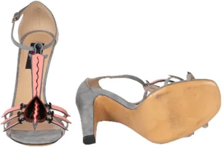 Valentino Vintage Pre-owned Suede sandals Gray Dames