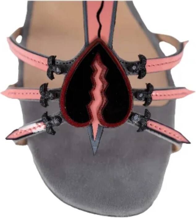 Valentino Vintage Pre-owned Suede sandals Gray Dames