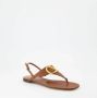 Valentino Garavani Sandalen VLogo Signature Flat Thong Sandals in bruin - Thumbnail 3